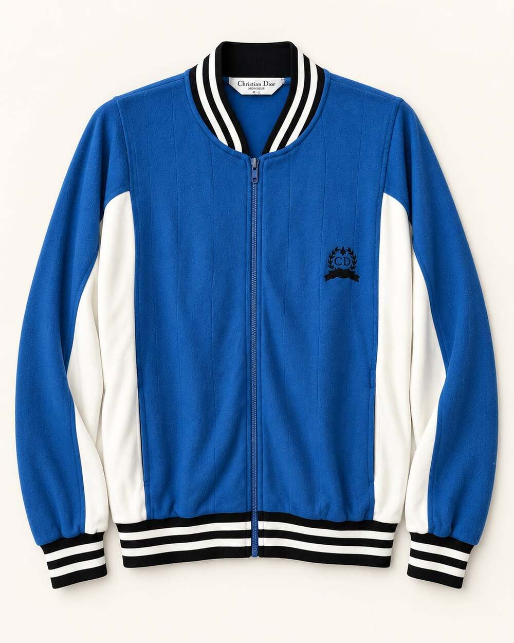 Vintage Christian Dior Monsieur Blue Zip Track Jacket L